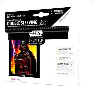 Набір кишень для карт Gamegenic Star Wars Unlimited Double Sleeving Pack Darth Vader (4251715414026)