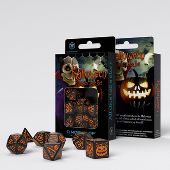 Zestaw kości Q-Workshop Halloween Pumpkin Dice Kit Hellowinowych figlarzy 7 elementów (5907699493951)