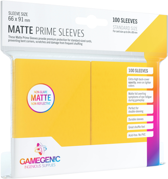 Zestaw koszulek do kart Gamegenic Matte Prime CCG Sleeves 6.6 x 9.1 cm 100 szt Żółte (4251715402474)