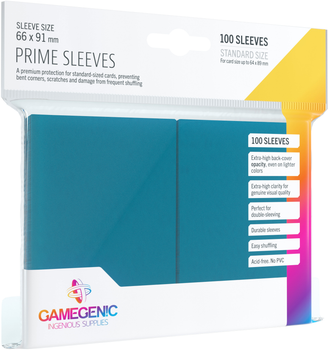 Набір кишень для карт Gamegenic Prime CCG Sleeves 6.6 x 9.1 см 100 шт Сині (4251715402153)