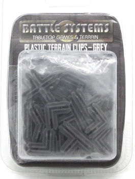 Набір конекторів для збірних моделей Battle Systems Tabletop Games & Terrain Plastic Clips Gray (5060660092543)