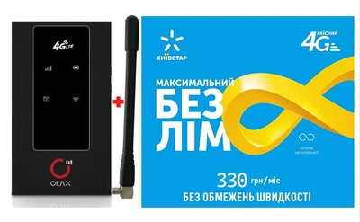 Мобильный 4G модем/роутер USB WI-FI 3G/4G LTE Olax MF 981- Киевстар, Vodafone, Lifecell с антенным разъемом + Подарок - симкарта для интернета Киевстар