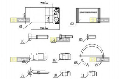 Підшипник колісний PASSAT B3/4 StarLine (LO01358)