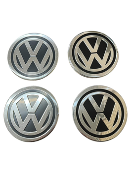 Наклейки на колпаки Volkswagen черные, диам.55мм (KS-66)