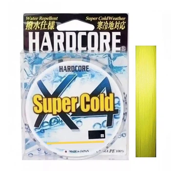 Шнур Duel Hardcore Super Cold X4 150m Hi-Vis Yellow #1.0/0.17mm 8.0kg