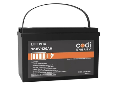Аккумулятор Codi Energy LiFePO4 12V/120AH (1536W*h) 100A BMS (литий-железо-фосфатный) аккумулятор для ИБП