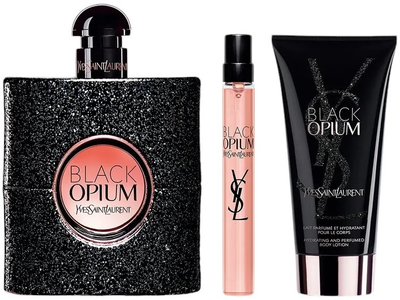 Набір для жінок Yves Saint Laurent Black Opium Парфумована вода 90 мл + Мініатюра Парфумована вода 10 мл + Гель для душу 50 мл (3614274285130)