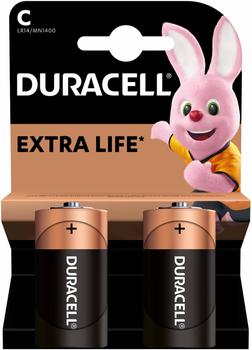 Щелочные батарейки Duracell C (LR14) MN1400 2 шт (5000394076761)