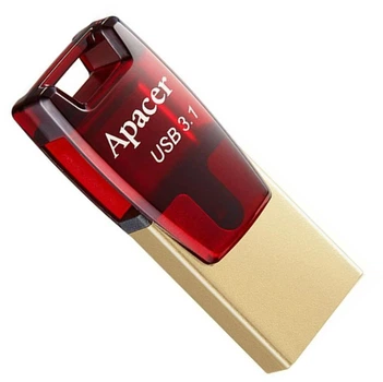 Флеш память USB Apacer AH180 32GB USB 3.2 Gen1 + Type-C Red (AP32GAH180R-1)