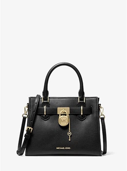 Женская сумка Michael Kors Hamilton Small Leather Satchel (черная)