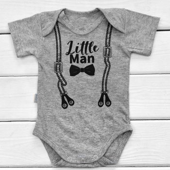 Боді для хлопчика з куліру Little Man 74 см Сірий