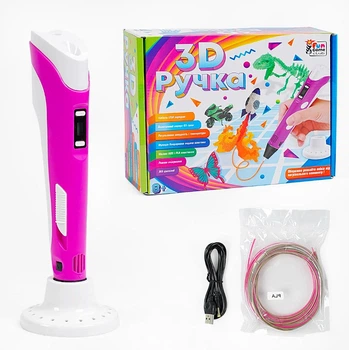 Ручка 3D 74328 (12/2) "4FUN Game Club" фіолетовий