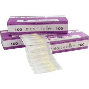 Голки для ін'єкцій мезотерапії Mesorelle 30Gx6 (100 шт)