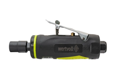 Шлифмашина пневматическая прямая WERTVOLL 1/4" цанговый зажим 6 мм 25000 об/мин 100 л/мин 6.3 bar TPR покрытие корпуса PN-2001
