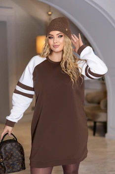 Fashions • Женское платье на флисе Cindy Fashions 50-52 шоколад (8016-фг)