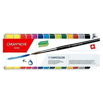 Zestaw farb gwaszowych Carandache Fancolor 15 kolorów (7630002307185)