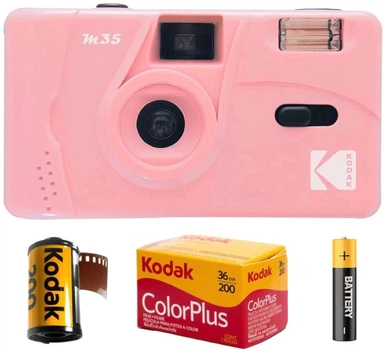 Пленочный фотоаппарат Kodak M35 розовый / пленка / батарейка