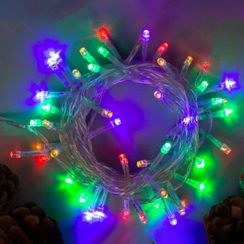 Гирлянда светодиодная 100 LED, 6м, 8 режимов, прозрачный провод, Мультиколор