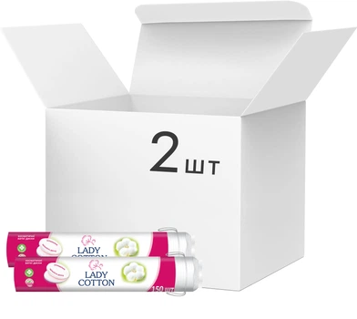 Упаковка ватних дисків Lady Cotton 2 пачки по 150 шт (4744246013214)