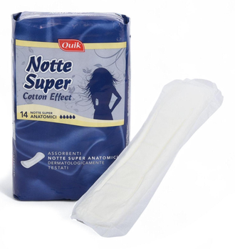 Гігієнічні прокладки Quik Notte super 14 шт тонкі нічні анатомічні 5 крапель