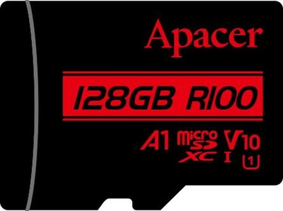 Карта памяти Apacer microSDXC 128GB UHS-I V10 A1 R100 AP128GMCSX10UB-RA