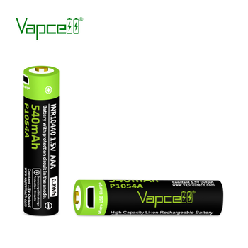 Аккумулятор Vapcell P1054A, AAA, 1.5V, Li-Ion, micro USB зарядка, 540mAh, поштучно