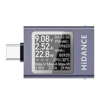 USB тестер струму, напруги, ємності, Type-C, Hidance HDC-085C (117929)