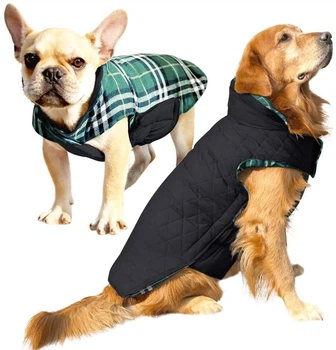 Зимний водонепроницаемый двухсторонний жилет в клетку Derby Plaid Green в британском стиле, XL Зеленый