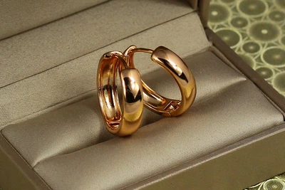 Серьги Xuping Jewelry колечки массивные 2,2 см золотистые