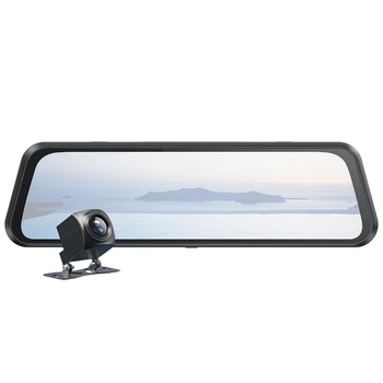 Видеорегистратор HOCO 9.66-inch rearview mirror driving recorder (dual-channel) DI16 |1080p, 24h Monitoring| черный