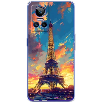 Силиконовый Чехол с Картинкой для Realme GT Neo 3 Принт (Париж, Эйфелева Башня) (63249-ysm038)
