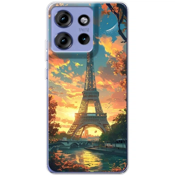 Силиконовый Чехол с Картинкой для Motorola Edge 50 Принт (Париж, Эйфелева Башня) (63125-ysm037)