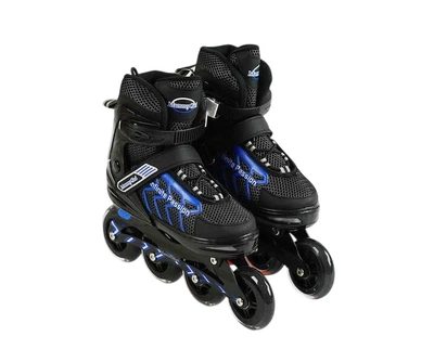 Ролики Best Roller Mammy Gol, XL размер 42-44, длина стельки 27- 29 см, колеса PU, d – 9 см, алюминиевая рама, подшипник ABEC-7. Black and blue (166585)