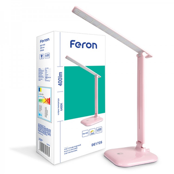 Настольный LED светильник FERON DE1725 9W 30LED розовый