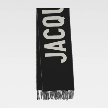 Женский шарф с логотипом JACQUEMUS с бахромой Черный