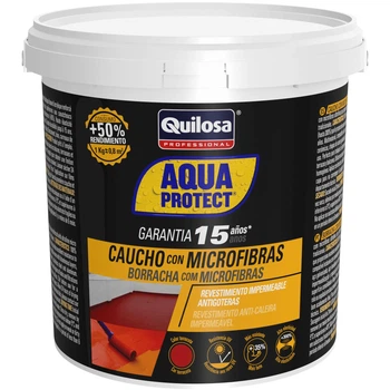 QUILOSA AQUA PROTECT Гидроизоляционная резиновая мастика усиленная микрофиброй 1кг СЕРАЯ (Испания)