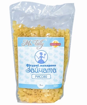 Фигурные макароны рисовые «Утята, Зайчата» без глютена «Ms.Tally» 300 г