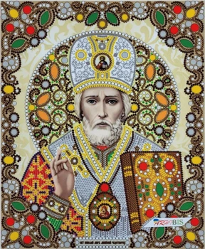 Набор для вышивания бисером иконы ARHIBIS Святой Николай 21х25 см (ЖК-4007)