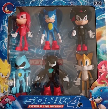 Игровые фигурки Супер Соник в коробке Sonic 4, 6шт