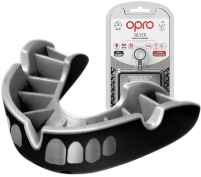 Капа OPRO Silver Adult Cap (возраст 11+) Grillz Black/Silver (арт.102502013) (Silver_Grilz_Bl/Silver)