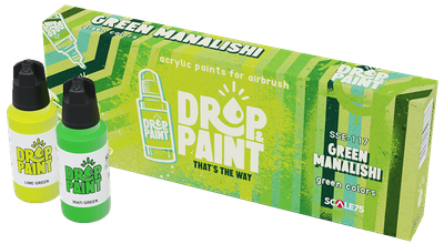 Zestaw farb do aerografu Scale75 Drop Paint Green Manalishi 8 szt x 17 ml (8435635306883)