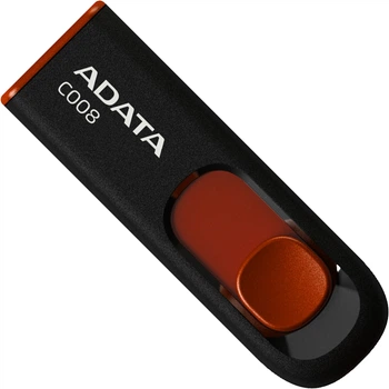 Флеш память USB ADATA C008 32GB USB 2.0 Black/Red (AC008-32G-RKD)