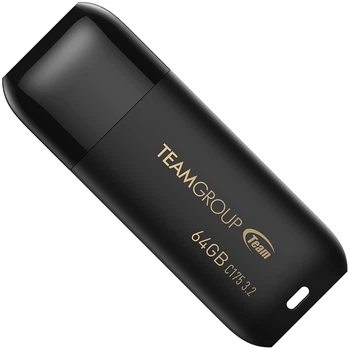 Флеш память USB Team C175 64GB USB 3.2 Gen1 Pearl Black (TC175364GB01)