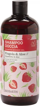 Шампунь-гель увлажняющий Bioearth Family Strawberry & Aloe Shampoo shower gel для волос и душа 500 мл (8029182013860)
