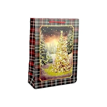 Пакет подарунковий Stenson R33027-L паперовий «Christmas tree» 31х42х12 см