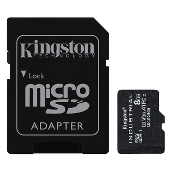 Карта памяти Kingston SDCIT2/8GB microSDHC Industrial C10 A1 pSLC Card с адаптером