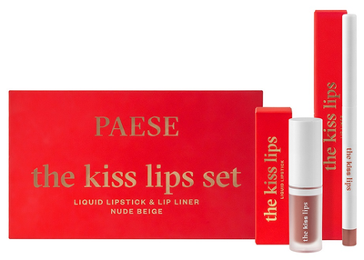 Набір декоративної косметики Paese The Kiss Lips Set Помада для губ + Олівець для губ 01 Nude Beige (5902627626692 / 5902627626333)