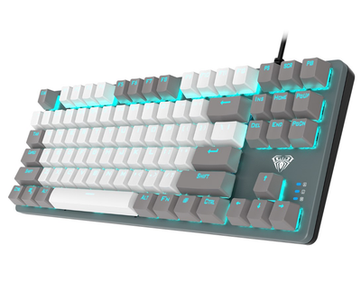 Клавиатура игровая механическая Aula Mechanical F-3287 Grey-White Keycap KRGD Blue