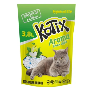 Наполнитель для кошачьего туалета силикагелевый Kotix Green Apple 3,8 л