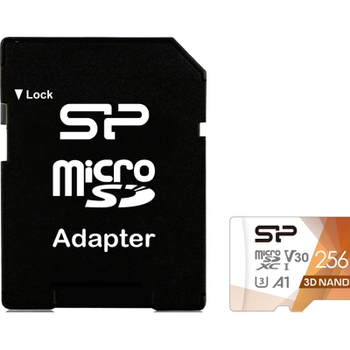 Карта памяти Silicon Power 256Gb microSDXC U3 A1 V30 Superior Color 100R/80W + adapter (SP256GBSTXDU